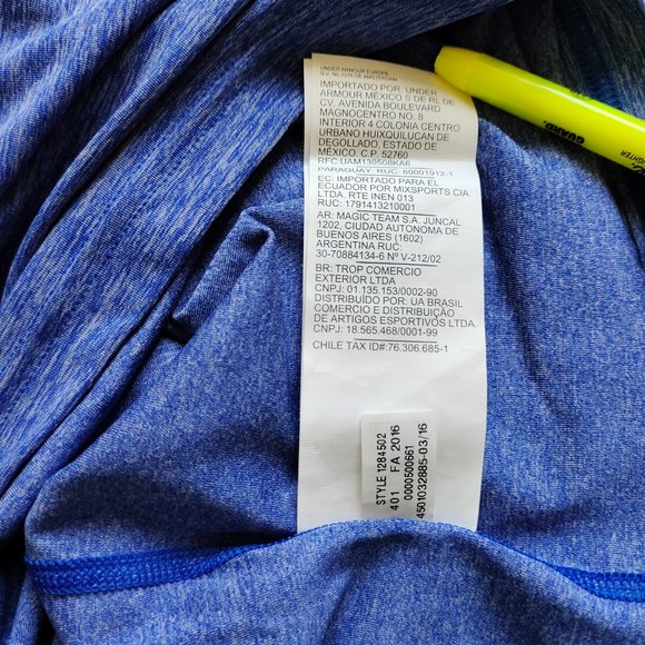 Under ArmourCompression T-Shirt Men's SZ L Blue Crew Neck Short Sleeve like new - Picture 7 of 8